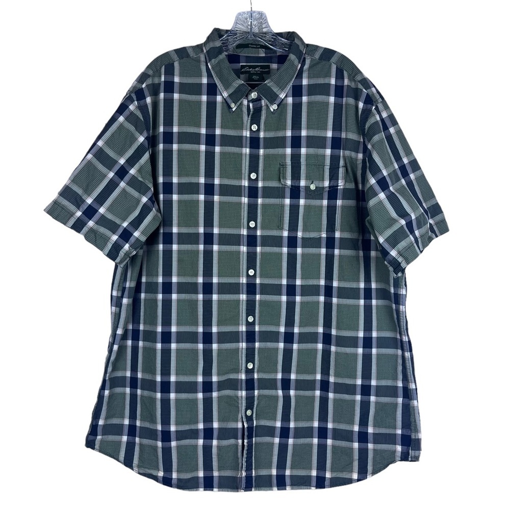 EDDIE BAUER Classic Fit Short Sleeve Plaid Button Down Outdoor Shirt (TXXL)